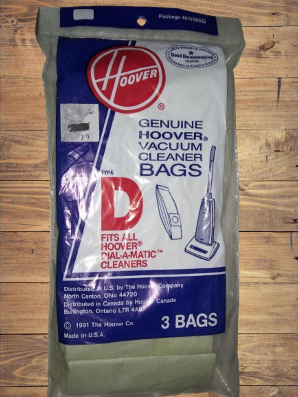 D Hoover Vacuum Bags Pkg of 3 bags Fits Hoover Dial-A-Matic Cleaners 4010005D